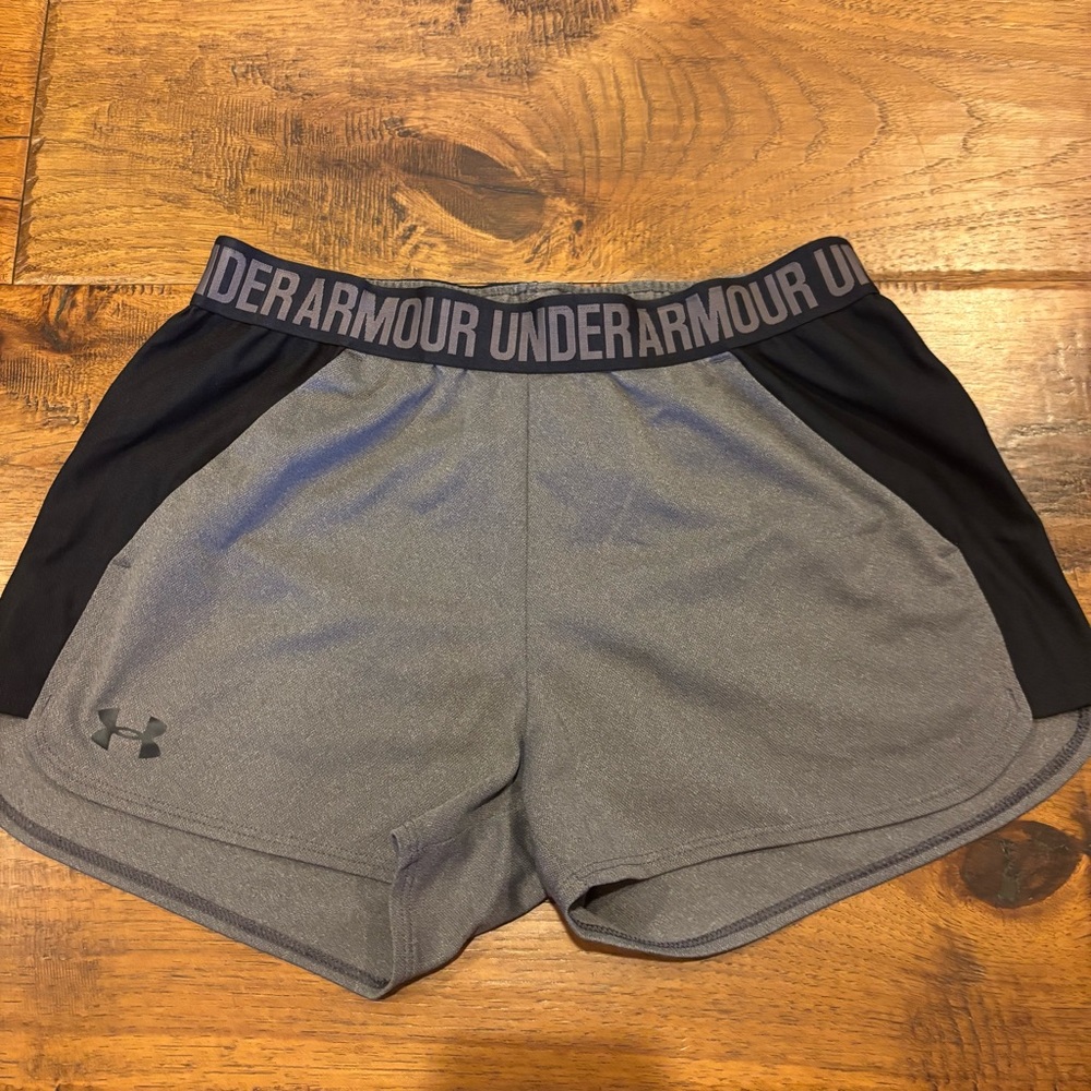 Under Armour Gray and Black Athletic Shorts S